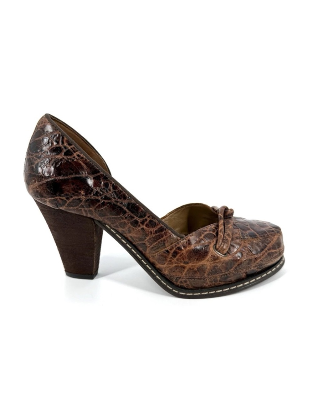 Anthropologie Schuler Sons Heels Womens Size 6 Brown Leather Steampunk Retro